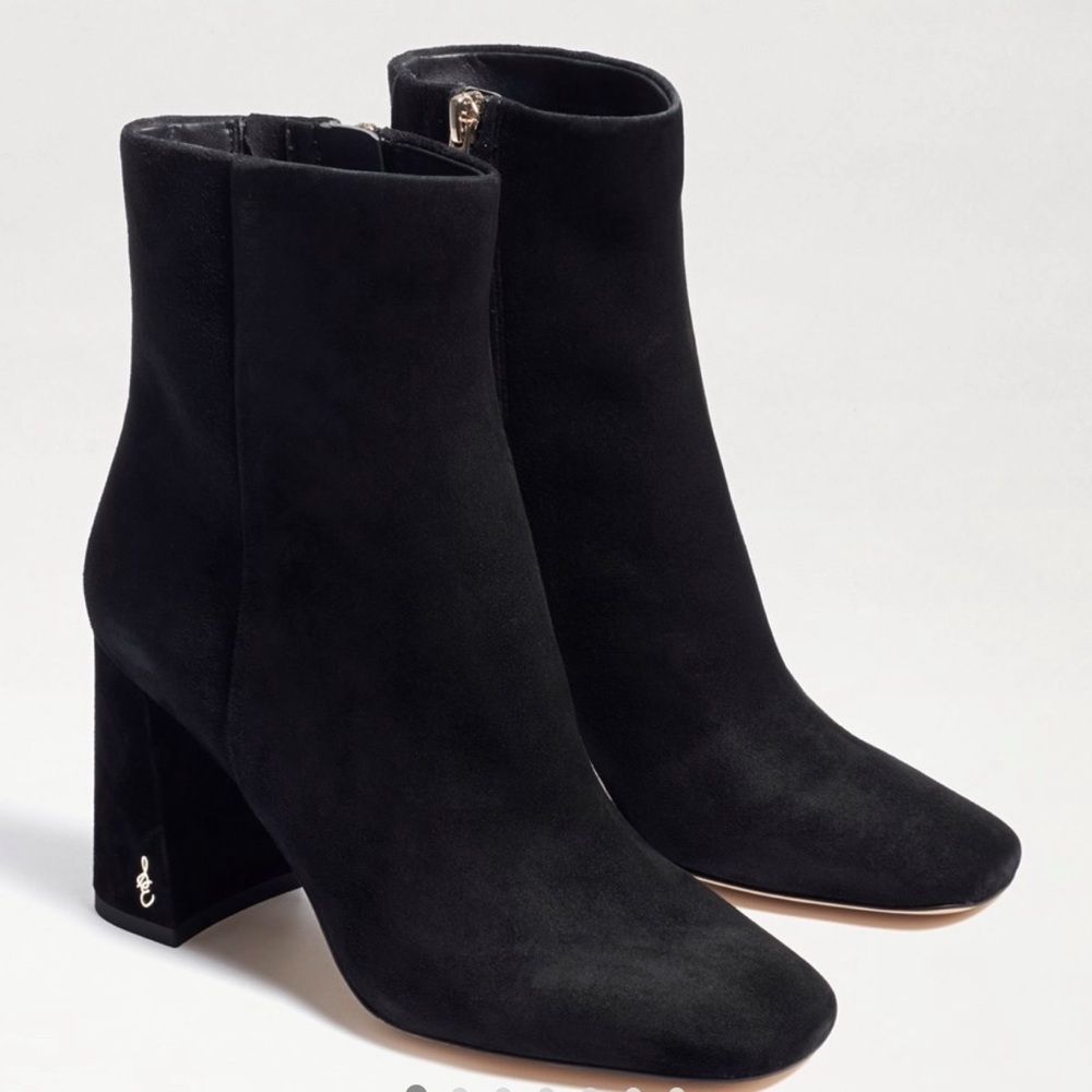 SAM EDELMAN WOMENS CODIE ANKLE BLACK SUEDE  BOOTIE SIZE 7.5 ➡️